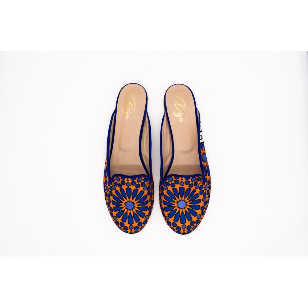 Mule, Slip On - Orange & Blue